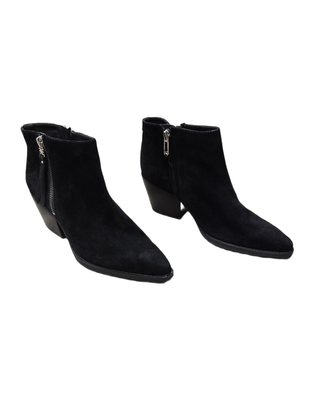 NWOT Sam Edelman Walden Black Suede Heeled Ankle Boots